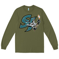 Army Green the-san-jose-barracuda-pen Long Sleeve Tee - linhVisuals