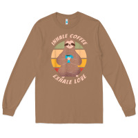 Toasted Coconut inhale coffee exhale love sloth namaste yoga lover Long Sleeve Tee - linhVisuals