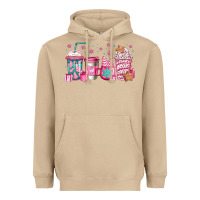 Mushroom pink Christmas coffee Heavyweight Hoodie - Jasminsmagicworld