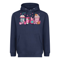 Navy pink Christmas coffee Heavyweight Hoodie - Jasminsmagicworld