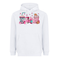 White pink Christmas coffee Heavyweight Hoodie - Jasminsmagicworld