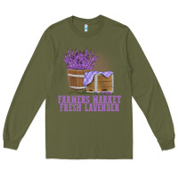 Army Green Farmers Market Fresh Lavender Long Sleeve Tee - linhVisuals