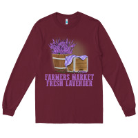 Burgundy Farmers Market Fresh Lavender Long Sleeve Tee - linhVisuals