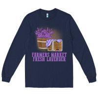 Navy Farmers Market Fresh Lavender Long Sleeve Tee - linhVisuals