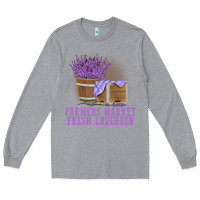 Heather Grey Farmers Market Fresh Lavender Long Sleeve Tee - linhVisuals