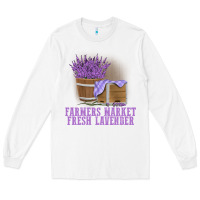 White Farmers Market Fresh Lavender Long Sleeve Tee - linhVisuals