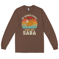 Mens My Favorite People Call Me Saba Cute Sloth Lover Grandpa Premium Long Sleeve Tee | Teevron