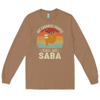 Toasted Coconut mens my favorite people call me saba cute sloth lover grandpa premium Long Sleeve Tee - linhVisuals
