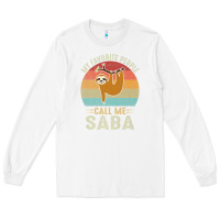 White mens my favorite people call me saba cute sloth lover grandpa premium Long Sleeve Tee - linhVisuals