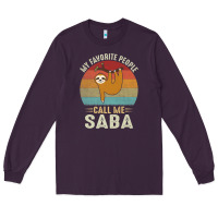 Plum mens my favorite people call me saba cute sloth lover grandpa premium Long Sleeve Tee - linhVisuals