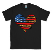 Black american leopard brushstroke heart Classic Tee - Jasminsmagicworld