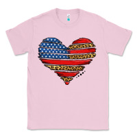 Bubblegum Pink american leopard brushstroke heart Classic Tee - Jasminsmagicworld