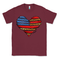 Burgundy american leopard brushstroke heart Classic Tee - Jasminsmagicworld