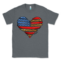 Charcoal Heather american leopard brushstroke heart Classic Tee - Jasminsmagicworld
