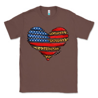 Chestnut american leopard brushstroke heart Classic Tee - Jasminsmagicworld