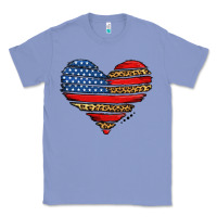 Colony Blue american leopard brushstroke heart Classic Tee - Jasminsmagicworld