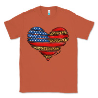 Copper american leopard brushstroke heart Classic Tee - Jasminsmagicworld