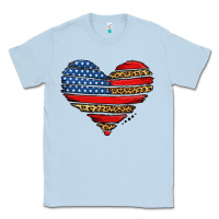 Dusty Blue american leopard brushstroke heart Classic Tee - Jasminsmagicworld