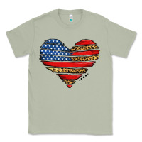 American Leopard Brushstroke Heart Classic Tee | Teevron
