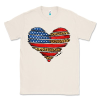 Natural american leopard brushstroke heart Classic Tee - Jasminsmagicworld