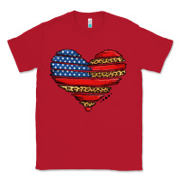 Red american leopard brushstroke heart Classic Tee - Jasminsmagicworld