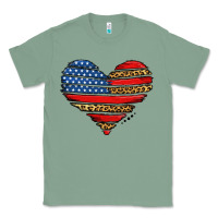 Sage american leopard brushstroke heart Classic Tee - Jasminsmagicworld