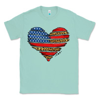 Seafoam american leopard brushstroke heart Classic Tee - Jasminsmagicworld
