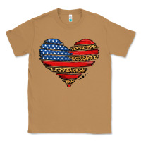 Toasted Coconut american leopard brushstroke heart Classic Tee - Jasminsmagicworld
