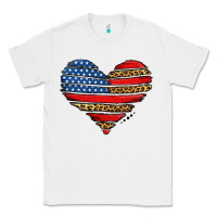 White american leopard brushstroke heart Classic Tee - Jasminsmagicworld