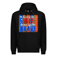 Black land of the free th of july brushstroke Premium Hoodie - Jasminsmagicworld