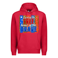Cardinal land of the free th of july brushstroke Premium Hoodie - Jasminsmagicworld