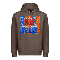 Coffee land of the free th of july brushstroke Premium Hoodie - Jasminsmagicworld