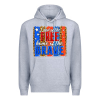 Heather Grey land of the free th of july brushstroke Premium Hoodie - Jasminsmagicworld