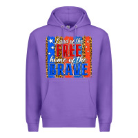 Purple land of the free th of july brushstroke Premium Hoodie - Jasminsmagicworld