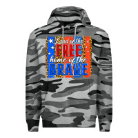 Slate Camo land of the free th of july brushstroke Premium Hoodie - Jasminsmagicworld