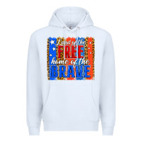 White land of the free th of july brushstroke Premium Hoodie - Jasminsmagicworld