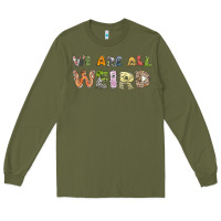 Army Green we are all weird Long Sleeve Tee - linhVisuals