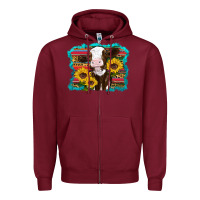 Burgundy western cow sunflowers serape leopard Zipper Hoodie - RanaPortraitStore