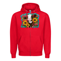Red western cow sunflowers serape leopard Zipper Hoodie - RanaPortraitStore