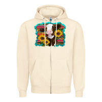 Sandshell western cow sunflowers serape leopard Zipper Hoodie - RanaPortraitStore