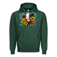 Sports Green western cow sunflowers serape leopard Zipper Hoodie - RanaPortraitStore