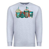 Heather Grey turquoise junkie coffee cups Premium Sweatshirt - Jasminsmagicworld