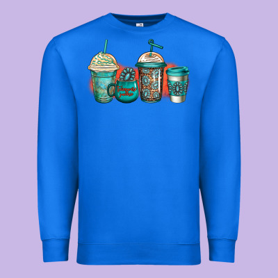 Turquoise Junkie Coffee Cups Premium Sweatshirt Designed By Jasminsmagicworld