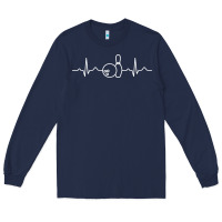 Navy bowling heartbeat bowler ecg bowling ball tournament gift sweatshirt Long Sleeve Tee - linhVisuals