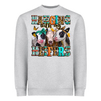 Heather Grey hanging with my heifers Heavyweight Sweatshirt - Jasminsmagicworld