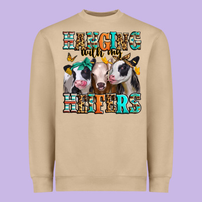 Hanging With My Heifers Heavyweight Sweatshirt Designed By Jasminsmagicworld