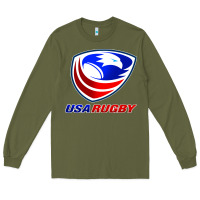Army Green usa rugby Long Sleeve Tee - linhVisuals