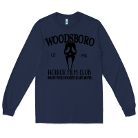 Navy woodsboro horror film club scream Long Sleeve Tee - linhVisuals