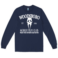 Navy woodsboro horror film club scream Long Sleeve Tee - linhVisuals