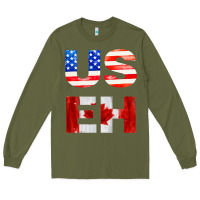 Army Green america canada Long Sleeve Tee - linhVisuals